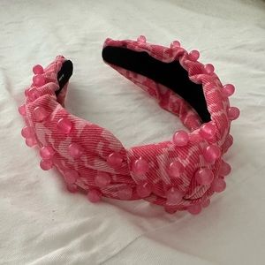 Brianna Cannon pink houndstooth headband